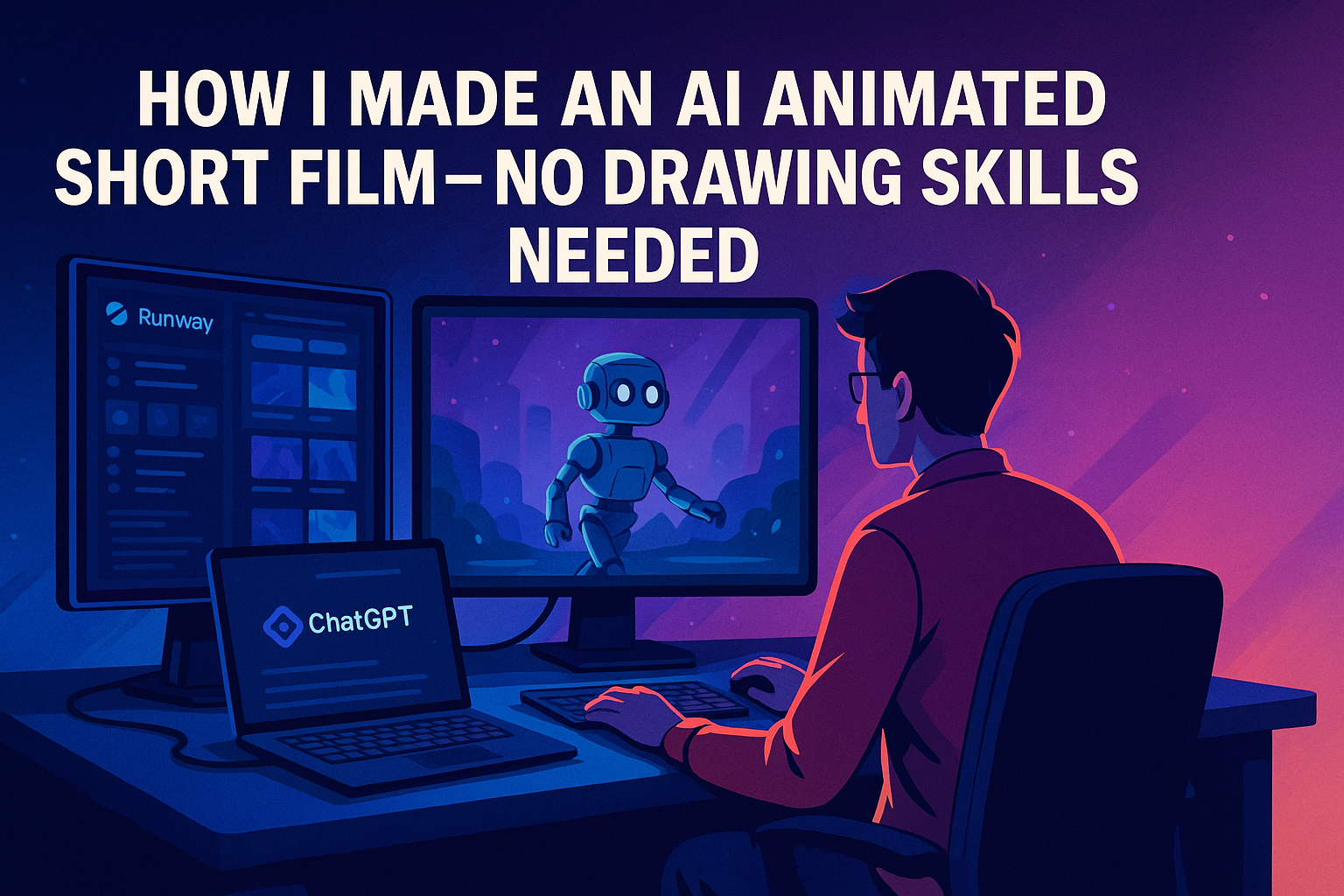 Storyboard created with AI for animated short film